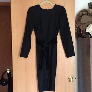 J.Crew long sleeve dress with velvet waist tie